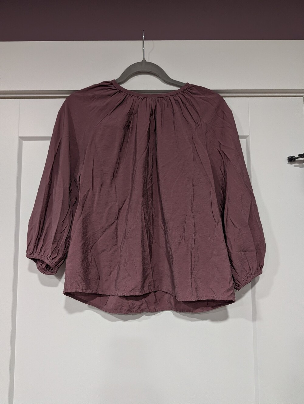 Lilac Long-sleeved Peasant Blouse, Size M